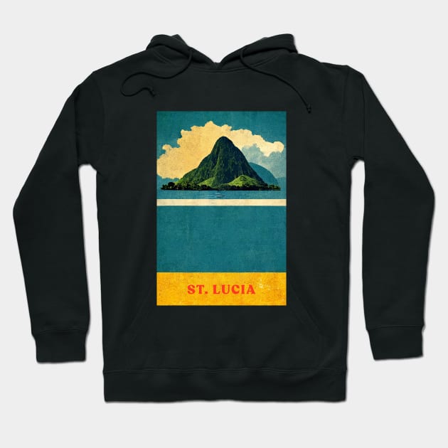 St. Lucia Hoodie by Retro Travel Design